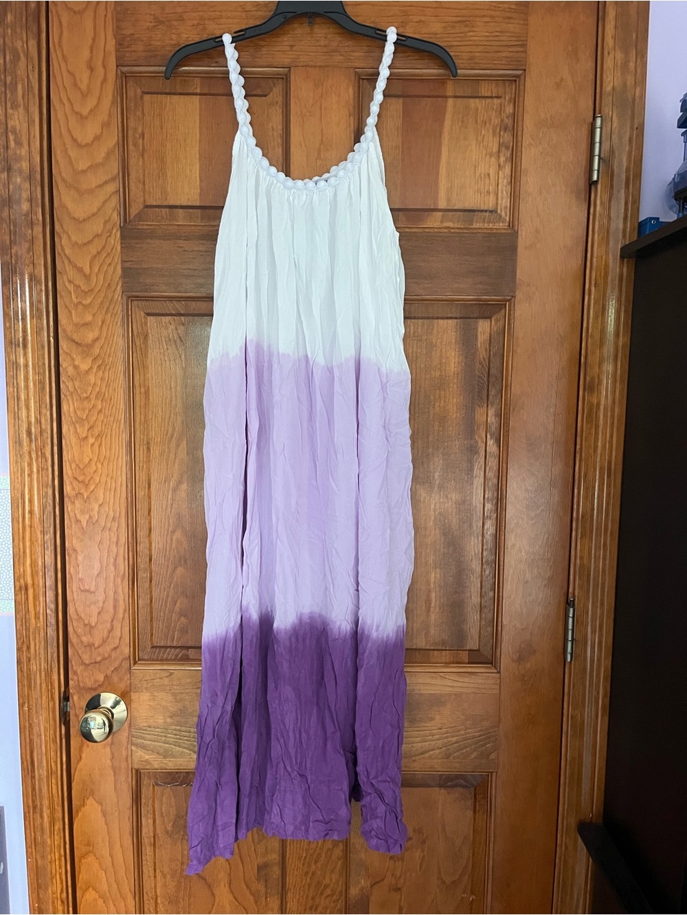 Sleeveless Ombré Lavender Maxi Dress with Braided Straps